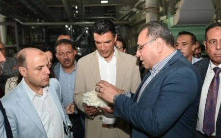جولة وزير الصناعة تبدأ بتفقد مصانع شركة مصر للغزل والنسيج في المحلة الكبرى