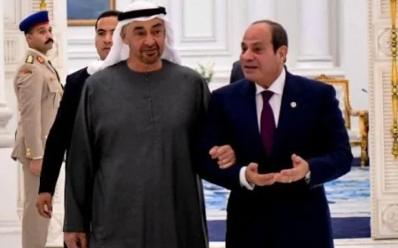 محمد بن زايد يثني على الرئيس السيسي ويشدد على العلاقات الأخوية والتاريخية الراسخة بين مصر والإمارات