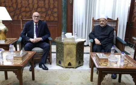 شيخ الأزهر يرحب برئيس هيئة قضايا الدولة ويهنئه في منصبه الجديد