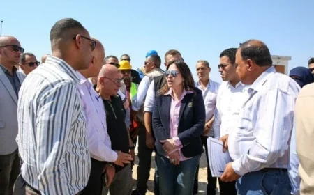 وزيرة الإسكان تذهب في جولة تفقدية لمحطة معالجة الصرف الصحي في مرسى مطروح