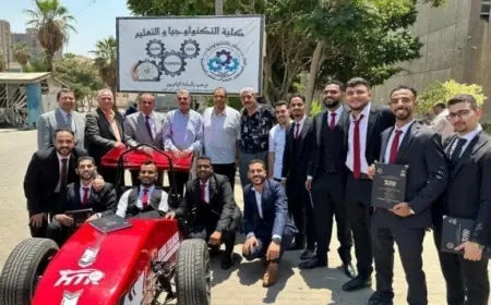 طلاب تكنولوجيا التعليم بجامعة العاصمة يبتكرون أول سيارة سباق كهربائية مصرية بالكامل