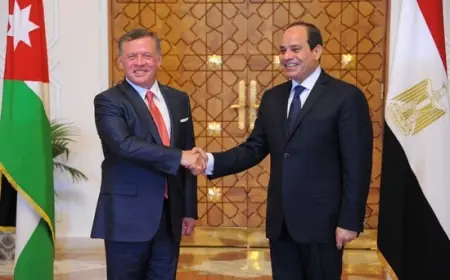 ملك الأردن يشيد بدعم مصر والرئيس السيسي في مواجهة التحديات الإقليمية