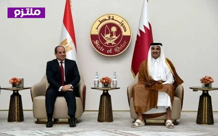 الرئيس السيسي يعزي أمير قطر في وفاة الأمير الوالد خلال لقائهما الرسمي