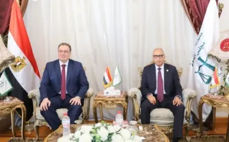 رئيس التنظيم والإدارة يقدم التهاني للمستشار محمود أبو الدهب بمناسبة توليه رئاسة مجلس الدولة