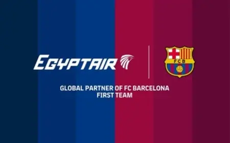مصر للطيران تتوسع في شراكاتها العالمية بتوقيع اتفاقية مع نادي برشلونة الإسباني حتى 2029