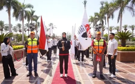 الجامعة البريطانية تحتضن مسيرة شعلة بطولة الألعاب الأفريقية القاهرة 2026