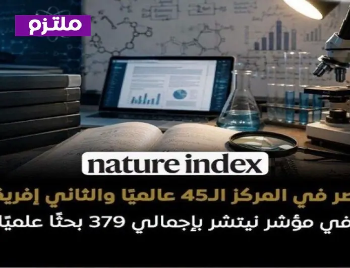 مصر تحلق إلى المركز 45 عالميًا والثاني إفريقيًا في Nature Index 2026 بـ379 بحثًا علميًا