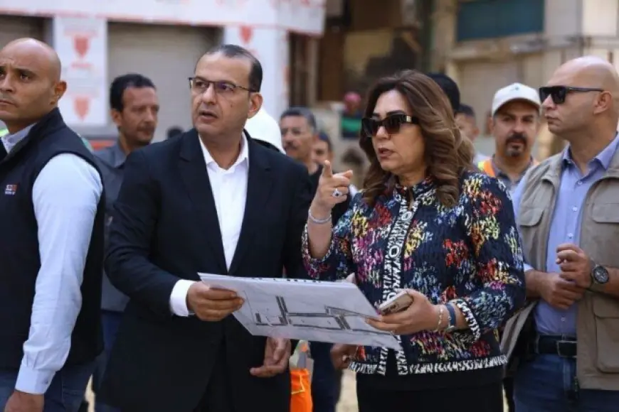 وزيرة التنمية المحلية ترصد تقدم مشروع تطوير سوق العتبة في القاهرة بالصور