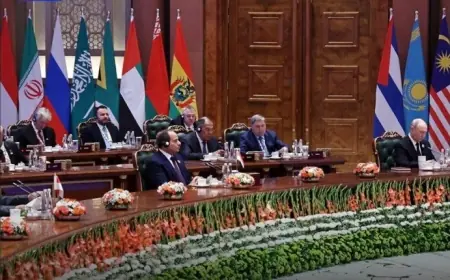 انطلاق الجلسة العامة الموسعة لقمة البريكس بمشاركة الرئيس السيسي في حدث تاريخي