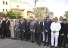 محافظ بورسعيد وكبار مساعدي وزير الداخلية يقودون مراسم الجنازة العسكرية للشهيد النقيب أحمد النشار