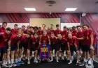 حمزة عبد الكريم ينضم لنجوم برشلونة في الاحتفال بإنجاز الأسطورة داني أولمو