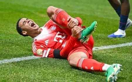 بايرن ميونيخ يقرر موقف موسيالا من مباريات لايبزيج وأرسنال المهمة