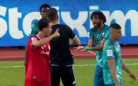 محمد النني يتعرض للطرد في أول مباراة له مع ليفادياكوس في الدوري اليوناني