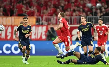 تعادل مثير يشعل الشوط الأول بين بايرن ميونخ وأرسنال في دوري أبطال أوروبا