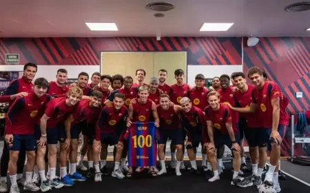 حمزة عبد الكريم ينضم لنجوم برشلونة في الاحتفال بإنجاز الأسطورة داني أولمو