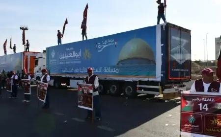 التحالف الوطني يرسل القافلة الـ14 إلى غزة: 100 شاحنة و1400 طن من المساعدات الإنسانية