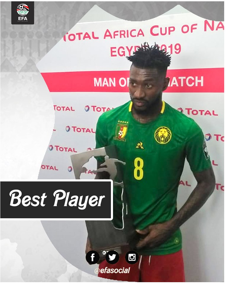 أنجوسيا أفضل لاعب فى مباراة الكاميرون وغانا بـ أمم أفريقيا 2019